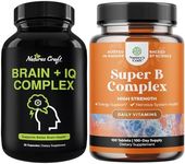 Bundle of Nootropic Memory Supplement for Brain Support and Vitamin B Complex Adult Multivitamin - Vitamin B 12 Bacopa Monnieri Rhodiola Rosea DMAE - Natural Energy Supplement with Active B Complex