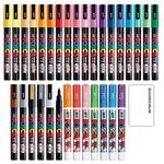 Uni Posca Colour Marker Fine Tip (PC-3M, PC-3ml) 31 Colors Full Assortment Bundle Set Mitsubishi Poster Color All Colours 1.1mm Marker Loconeko Memo Pad Set