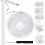 RGBZONE 32.8ft 4 Pin RGB Extension Cable Wire Cord and 5Packs 4 Pin LED Light Strip Connectors Strip to Wire Quick Connection for 10mm Wide Waterproof 5050 3528 LED RGB Strip Light