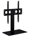 Mount-It! Universal Tabletop TV Stand Mount and AV Media Glass Shelf, TV Mount Bracket Fits 27, 29, 30, 32, 37, 40, 47, 50, 55 Inch TVs, Height Adjustable, VESA 400x400, Black