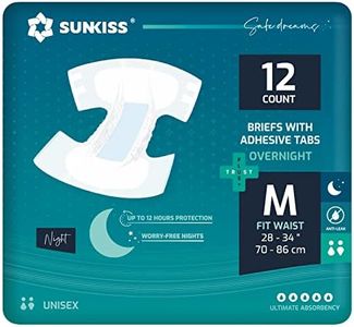 SUNKISS TrustPlus Pañales para Adultos Durante la Noche con Máxima Absorción, Bragas Absorbentes Unisex para Incontinencia, Mujeres y Hombres, Control de Olores, Talla M, 12 Unidades