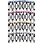 BELICIA 5 PCS Side Hair Comb with Pearls Rhinestone for Women Hold Bangs Hair Twist Comb French Twist Hair Pin Clips Hair Accessories Decorative Comb for Women Kids Girls