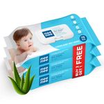 Mee Mee Caring Baby Wet Wipes with lid, 72 Pcs (Aloe Vera, Pack of 3)