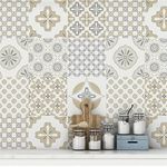 MOSAICOWALL MOSAICS OF NEW AGE WITH DEVCE Vinyl Diy Decorative Wall Tile Stickers 6 X Inch, Peel & Stick For Home Decor, Patio Style (Pack Of 27) -22, Self-Adhesive)