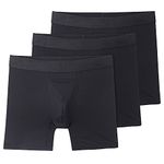 Terramar Men's Silkskins 3pk Air Cool Boxer Briefs, Black, XL