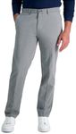 Haggar Men's Iron Free Premium Khaki, Straight Fit, Heather Grey, 42x32