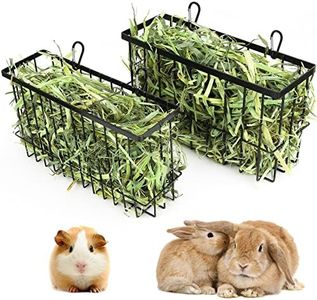 2PCS Rabbit Hay Feeder Guinea Pig Hay Feeder with Heavy Duty Metal Frame hay Rack Pet Grass Feeder Small Animal Basket with Hook Metal Feeding Rack for Rabbits Guinea Pigs Chinchillas Timothy