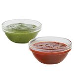 Borosil Stackable Serving Katorie | Set of 6 (79 ml Each) | Borosilicate Glass Bowl for Kitchen & Dinning | Kattori Bowl for Serving Dips, Chutney, Herbs, Sauce, Ketchup | Microwave & Dishwasher Safe