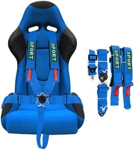 DING.PAI 5 Point Racing Harness Seat Belt Market Bucket Seats Protection Heavy Duty Shoulder Pads Quick Release Cam Lock Latch Mechanism fit Go-Kart Racing Car UTV ATV Blue