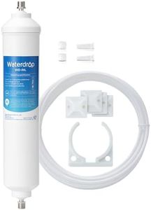 Waterdrop Inline Water Filter for Refrigerator and Ice Maker, NSF Certified High Capacity Drinking Water Filtration System with Direct Connect Fittings, Reduces Chlorine, PFAS/PFOA/PFOS