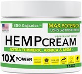 Super Natural Goods Hemp Cream (16oz) Hemp Oil & Arnica Cream - Joint Muscle Shoulder Hip Neck Knee & Back - Made in USA - Turmeric Menthol Rub