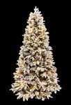 6 Foot Light Flocked Green Balsam Fir Christmas Tree Pre-lit (6ft Pre-lit)