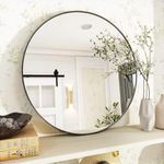 The Arts Box Round Wall Mirror I Metal Frame I Modern Design Metal Frame I Bathroom Wash Basin, Bedroom, Drawing Room (Black, 24 Inch)