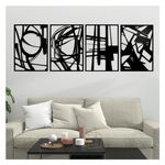 ACRSIKR 4 Pack Abstract Metal Wall Art, Modern Black Walls Art Decor Minimalist Single Line Sculptures Home Décor for Living Room Bedroom