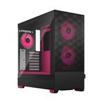 Fractal Design Pop Air RGB Magenta Core - Tempered Glass Clear Tint - Honeycomb Mesh Front – TG side panel - Three 120 mm Aspect 12 RGB fans included – ATX High Airflow Mid Tower PC Gaming Case