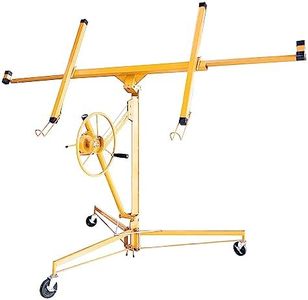 Entcook Drywall Panel Hoist,11ft Drywall Lift Drywall Rolling Panel,150LB Heavy Duty Sheetrock Hoist Holder Yellow