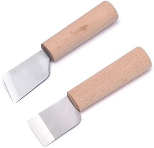 WUTA Skiving Knife Leather Craft Cutting Tool - DIY Craft Knife Sharping Tool High Speed Steel, Flat & Slanted Blade Left Handed, 2 Packs
