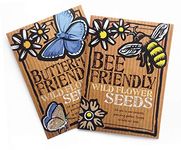 Bee and Butterfly Friendly Wild Flower Seeds Duo Pack - Great Gardener Gift. Beautiful, Colourful Native British Wild Flowers. UK Grown. RHS Plants for Pollinators Mix.