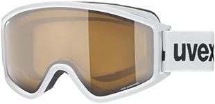 uvex g.gl 3000 P - Ski Goggle for Men and Women - Polarized Lenses - Extended Field of Vision & Anti-Fog Coating - White Matt/Brown-Clear - One Size