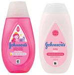 Johnson & Johnson Baby Active Kids Shiny Drops Shampoo, 200Ml & Baby Lotion (White, 200Ml)