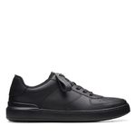 Clarks Men's Courtlite Tie Sneaker, Black Black Leather, 7 UK