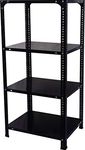 Alija®️ 4 Shelves Slotted Angle Metal Rack (48 x 23 x 18 Inch) Storage Rack Unit (22 Gauge Shelf 16 Gauge Angle) (Black)