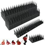 Apluskis Upgraded Pigeon Spikes,Garden Tall Bird Spikes Fence Wall Spikes Coverage between 3m to 6m,Bird Squirrel Pigeon Cat Fox Deterrent Spikes,10 Pack Anti Bird Spikes(Black)