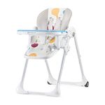 Kinderkraft Yummy Baby High Chair, Children's Chair, Childcare, Meal, Folded, with Tray, Footrest, Adjustable, Birth, 15 kg, Multi-Coloured