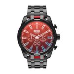 Diesel Stainless Steel Split Analog Black Dial Men Watch-Dz4589, Black Band