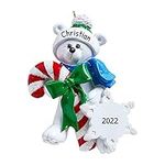 Personalized Candy Cane Polar Bear 