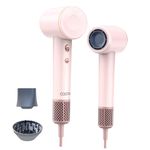 COSTAR Professional Hair Dryer High Speed, 200 Million Negative Ionic Blow Dryer with 110, 000 RPM Brushless Motor for Fast Drying, High-Speed, Low Noise, Cool-Warm Alternating, Thermo-Control Hair dryer for Women & Men Home and Travel with 2 Magnetic Nozzle (HALO, Pink)