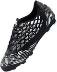 Juzecx Mens Soccer Cleats FG/AG Football Shoes Training Firm Ground Soccer Shoes, Blaclk, 10