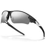 BEACOOL Polarized Sports Sunglasses for Men Women Youth Baseball Cycling Fishing Running TAC Glasses (Sliver)