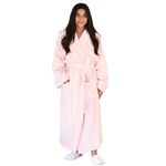 Luxury Turkish Hooded Non-pilling Bathrobe for Women - Soft Terry Cloth Robe for Ultimate Comfort and Style - Crescentt (Baby Pink Hooded - XS/S)