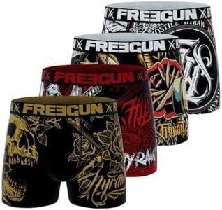 Boxer Homme Hyraw, Caleçon Homme Original et Ultra-Doux (Lot de 4), Noir, Blanc, Jaune, Rouge, Taille M
