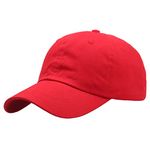 Foetest Adjustable Hat Baseball Cap Casual Hat Sports Cap Cotton Hat Solid Color Red