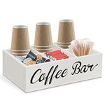 Lzhevsk Wooden Coffee Station Organizer, Coffee Bar Accessories Organizer for Coffee Bar Decor, Kcup Coffee Pods Holder Storage Basket with Removable Dividers, Coffee Tea Bag Dispenser Organizer