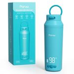 Paruu Portable Bottle Warmer for Breast Milk & Water, Baby Bottle Warmer with Fast Heating for Night Feeding, 7-Temp Control, Large 12oz Capacity, Ideal Gifts for New Parents, Blue