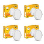 wipro Garnet 12W Round Led Alpha Panel | Cool White Light (6500K) | Recessed Down Light for False Ceiling | Cutout - 110Mm | Pack of 4 | Polycarbonate