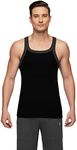 XYXX Men Tank Tops for Running, Gym, 100% Combed Cotton Vest Tank for Men, Sleeveless Workout Tank Top, Black and Dark Grey