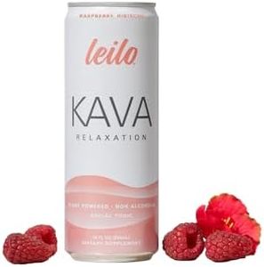 Leilo | Kava Powered Sparkling Relaxation Drink | Raspberry Hibiscus - Non-Alc Calming Beverage | 12 fl oz Cans (Pack of 12)