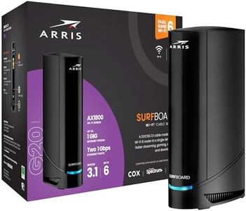 ARRIS (G20) - Cable Modem Router Combo - Fast DOCSIS 3.1 Multi-Gigabit WiFi 6 (AX3000), Approved for Comcast Xfinity, Cox, Spectrum & More, 1.2 Gbps Max Speeds, Next-Generation Upload Speed Optimized