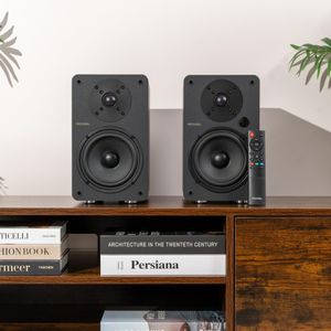 Roxel Onyx Bookshelf Speakers – Black Stereo Audio Pair