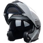 JIEKAI New Enhanced Version Adult Motorcycle Modular Full Face Helmet Flip up Dual Visor Helmets DOT Approved (Gary, L)