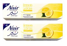 Nair Tube Hair Remover Cream Lemon Fragrance for Silky and Smooth Skin for all Hair Types, 110 gm, Pack of 2