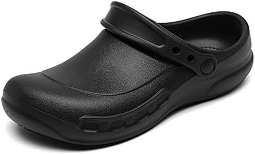 JSWEI Oil Water Resistant Nursing Chef Shoes Kitchen Garden Bathroom Non-Slip Safety Working Shoes for Men Black 8
