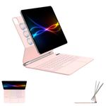 TECHGEAR Magnetic Keyboard Case for iPad Air 13" 2026 (M4), 2025 (M3), 2024 (M2) - Floating Stand, Multi-Touch Trackpad, 7-Colour Backlit, QWERTY, for iPad Pro 12.9" 2018-2022 3/4/5/6th Generation