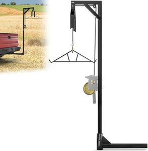 YITAMOTOR Truck Hitch Game Hoist with 2" Receiver, 500LB Game Hunting Deer Hoist, Includes Gambrel Winch for Skinning & Cleaning Game, Winch Lift Gambrel Set 360 Degree Swivel Hitch Mounted,Black