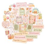 Navy Peony Bonds and Dreams Family Vision Board Stickers (30pcs) - Peach Fuzz, Pastel Floral Stickers for Family Unity, Scrapbook, Vision Board Party