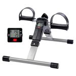 YSSOA Folding Pedal Exercise Bike, Mini Exercise Bike for Arms and Legs Workout, Folding Exercise Peddler Portable with Digital Monitor, Resistance Adjustable, Lightweight Size